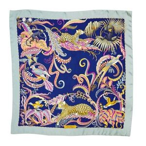 Salvatore Ferragamo Vintage Silk Scarf Jungle Safari Print
